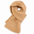 Prada Style Rib-Knit Logo Scarf