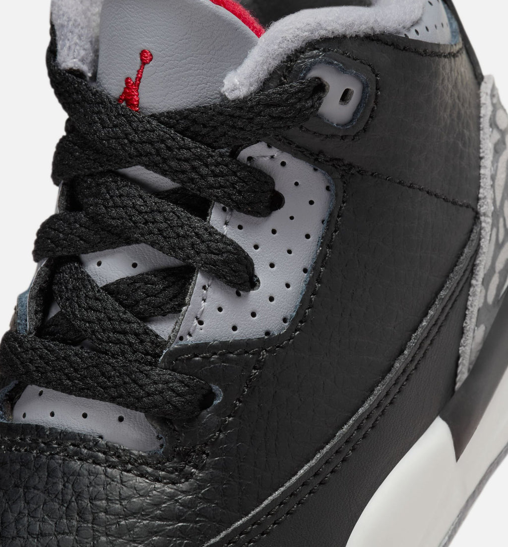 Air Jordan 3 Retro Black Cement Infant/Toddler Lifestyle Shoe – Black/Fire Red/Cement Grey/Summit White