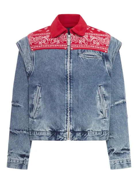 PDF bandana-panel denim jacket