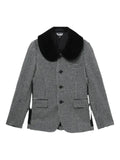 Black Comme Des Garçons houndstooth collar blazer