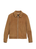 BOSS suede leather jacket with zipper closure