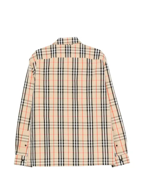 Burberry Check cotton linen overshirt