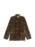 Uma Wang frog-fastening velvet jacket