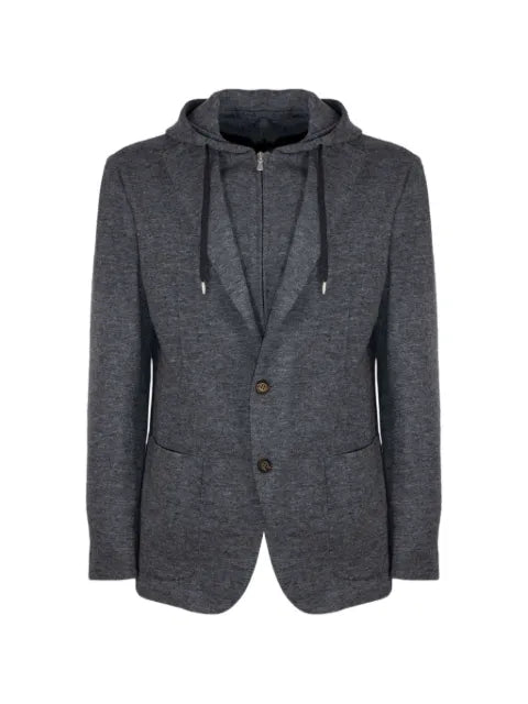 Eleventy hooded melange-effect jacket