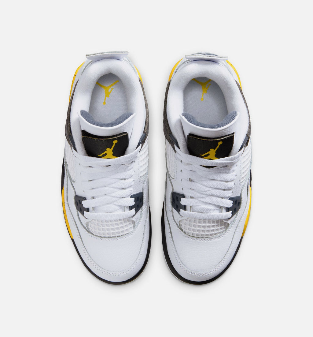 Air Jordan 4 Retro Rare Air Tour Yellow Grade School – White/Dark Blue Grey/Black/Tour Yellow