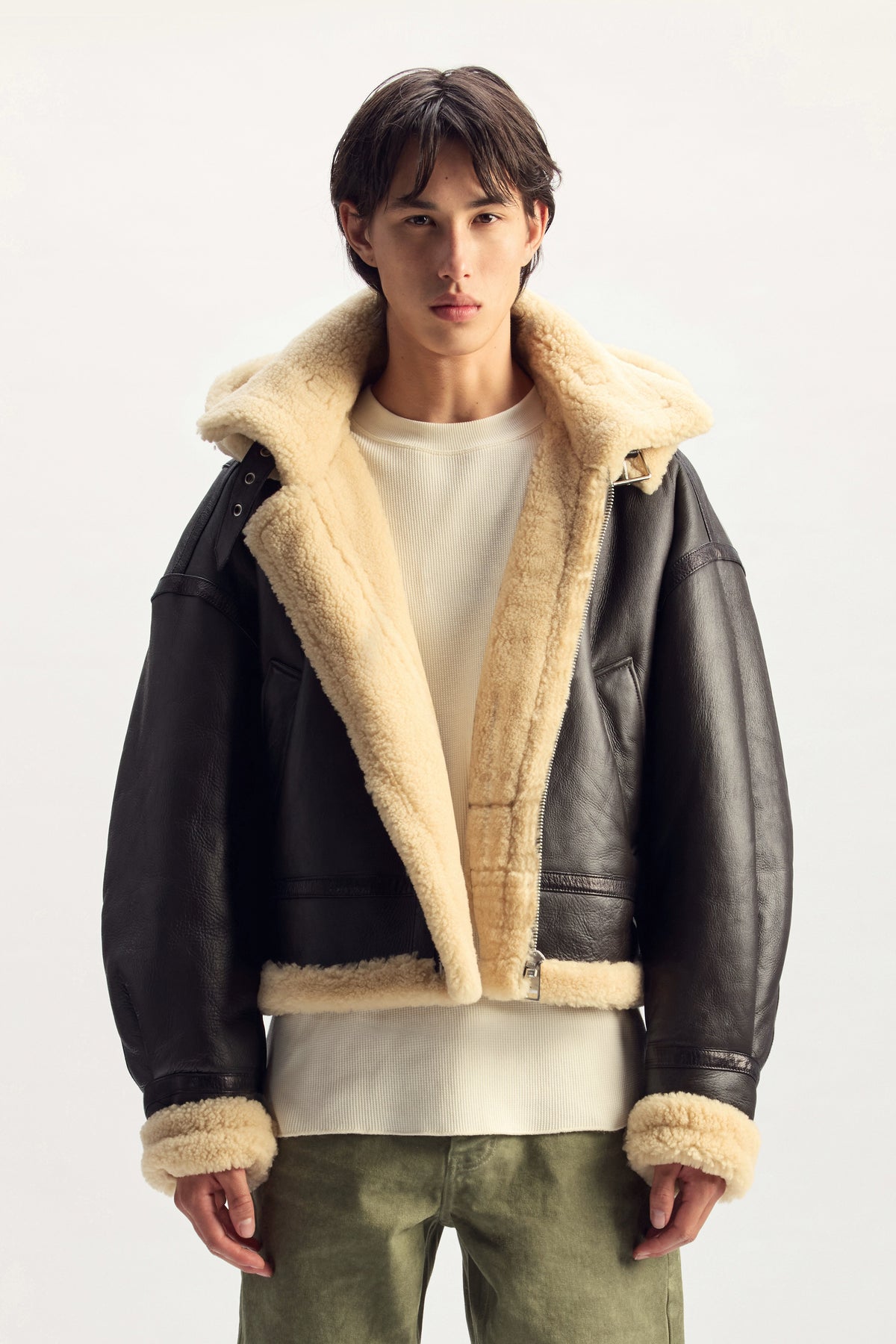 Foil Wordmark Shearling Jacket