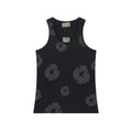 Denim Tears Black Subtle Dark Floral Wreath Print Ribbed Slim Tank Top