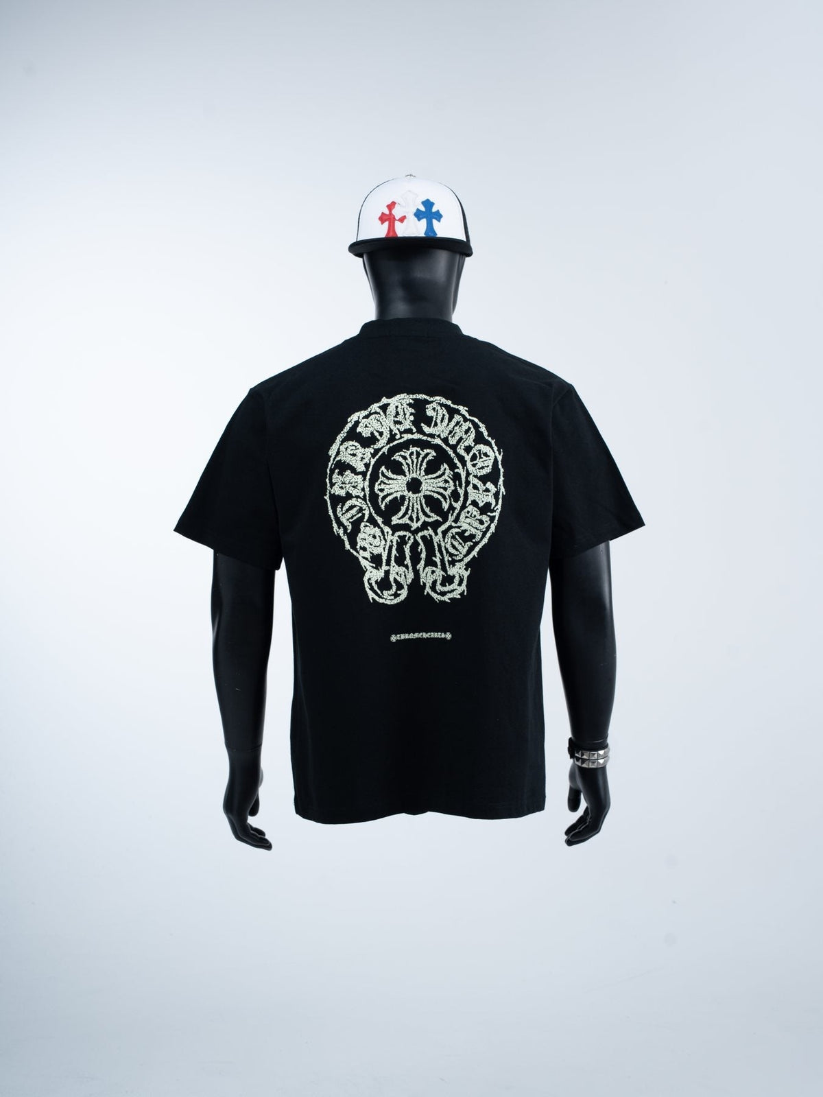 Chrome Hearts Sanskrit Horseshoe Cross Graphic T-Shirt