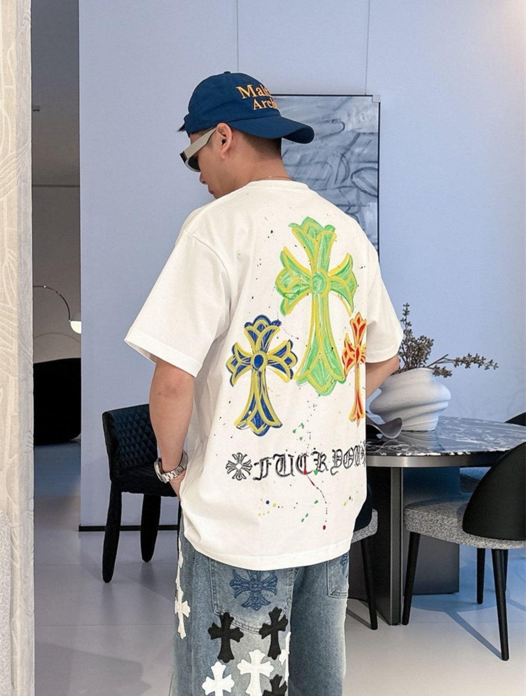 Chrome Hearts Cross Graffiti Graphic T-Shirt