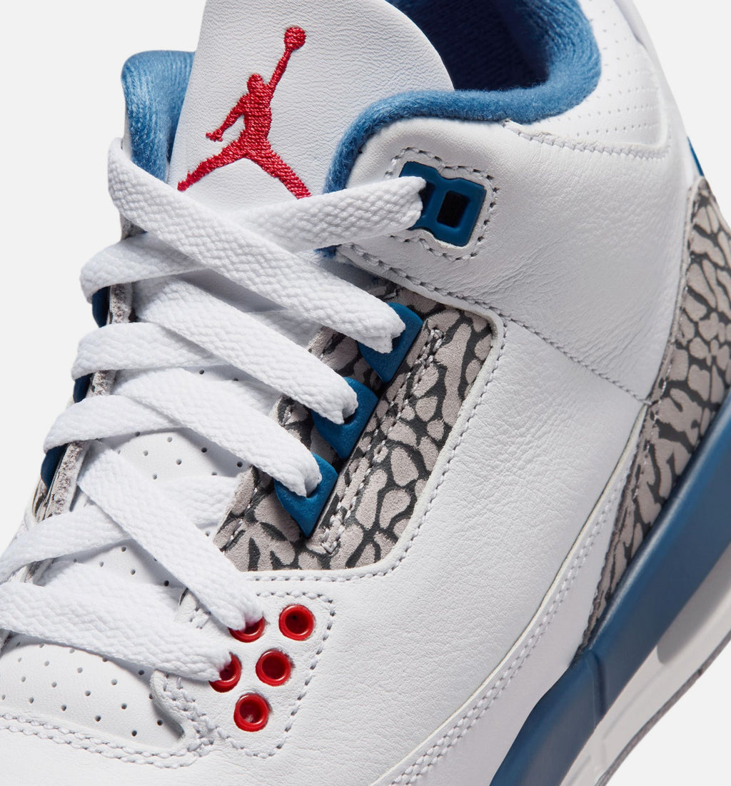 Air Jordan 3 Retro Grade School Lifestyle Shoe - White/Fire Red/True Blue