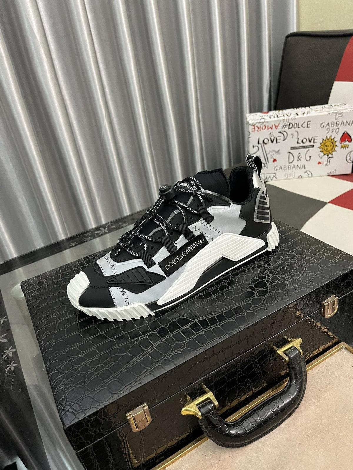 Dolce & Gabbana Black, White and Gray Sneakers