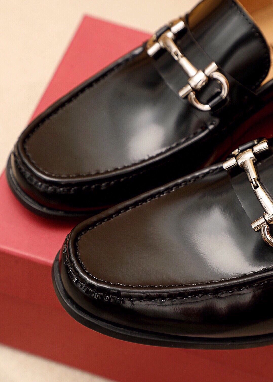 Ferragamo Black Metal-Bit Loafers - Stacked Heel