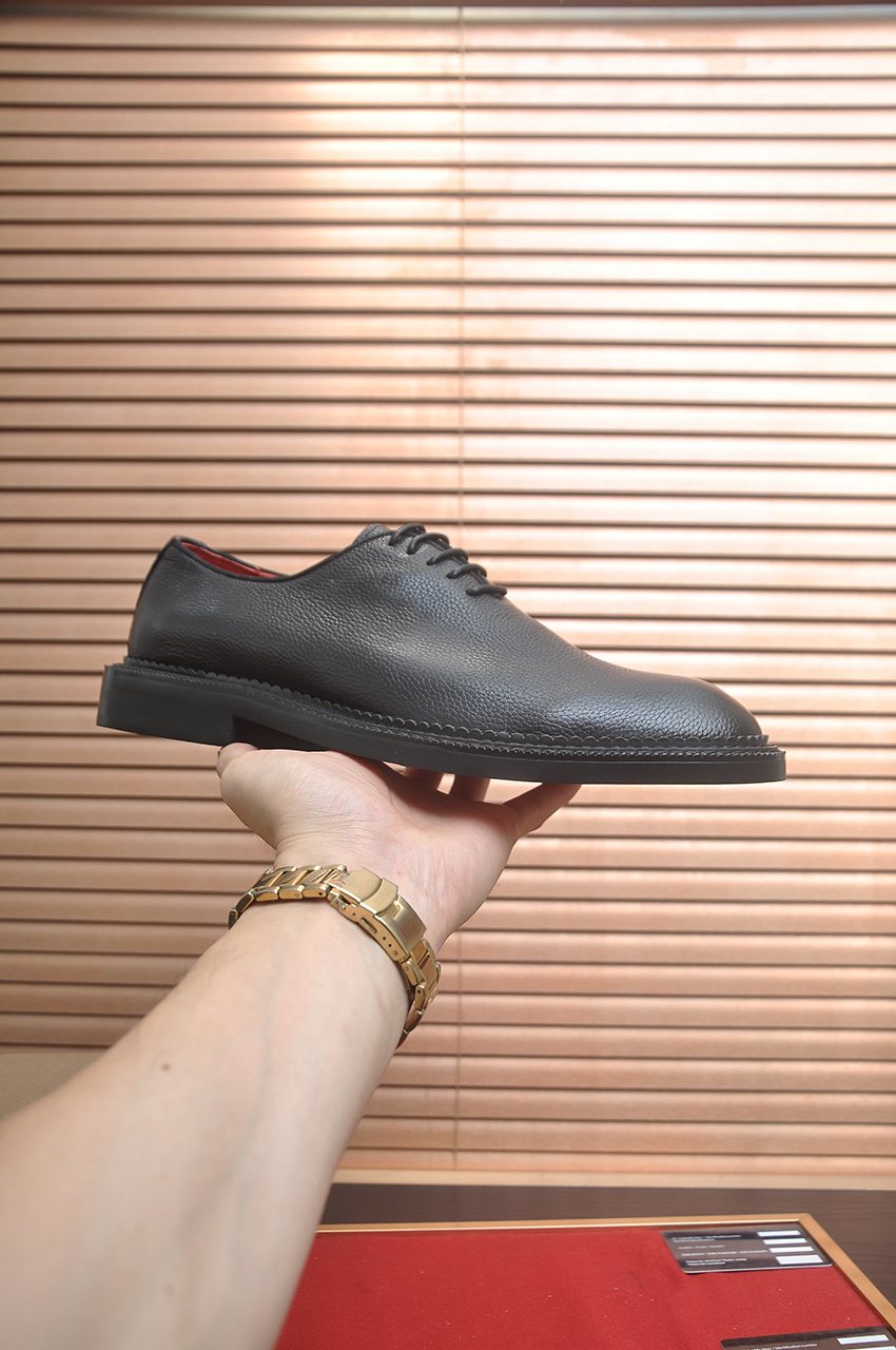 Christian Louboutin Black Red-Sole Lace-Up Dress Shoes
