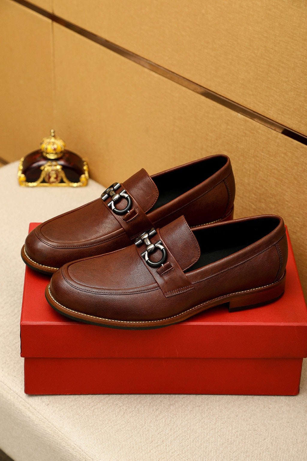 Salvatore Ferragamo Men's Leather Bit Loafers - Stacked Heel