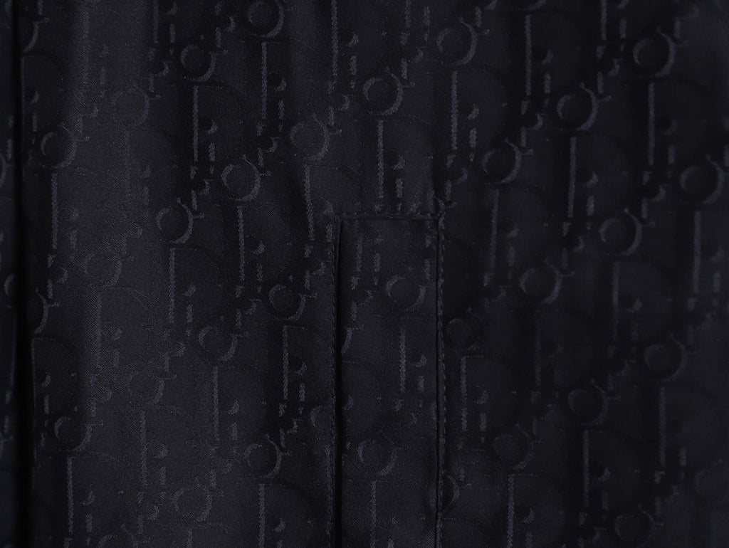 Dior CD Oblique Pattern Button-Front Jacket - Navy