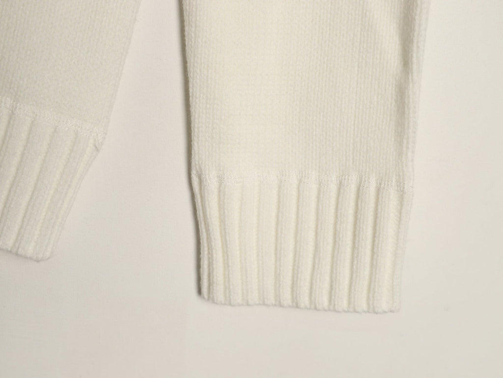 Prada Milano Logo Crewneck Knit Sweater - Cream